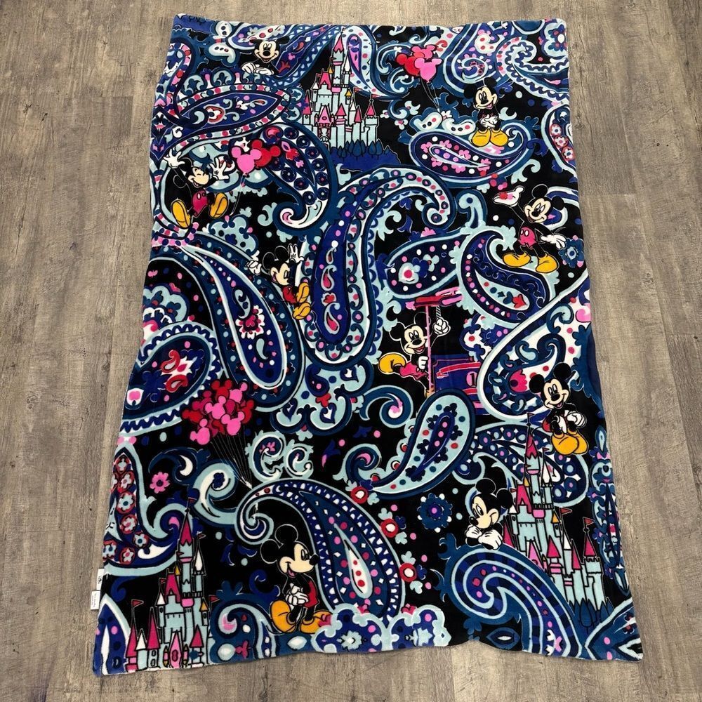 Disney vera Bradley whimsical paisley throw fleece blanket castle Mickey